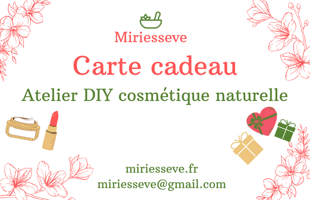 Carte cadeau diy cosmetique